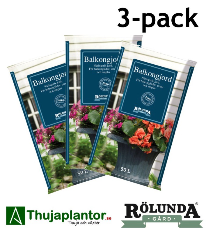 SPECIAL BALKONGJORD 50L - 3-PACK